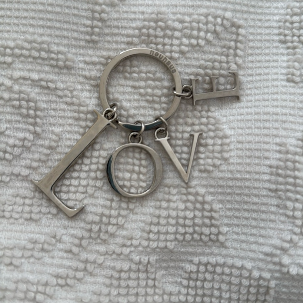 Neuhaus Chrome color LOVE Bag charm or keychain for you or your Valentine